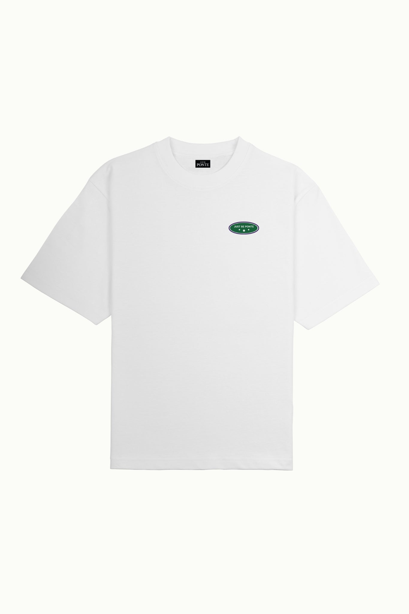 Camiseta The Championships PONTE blanca de frente con pequeño logo oval verde en el pecho